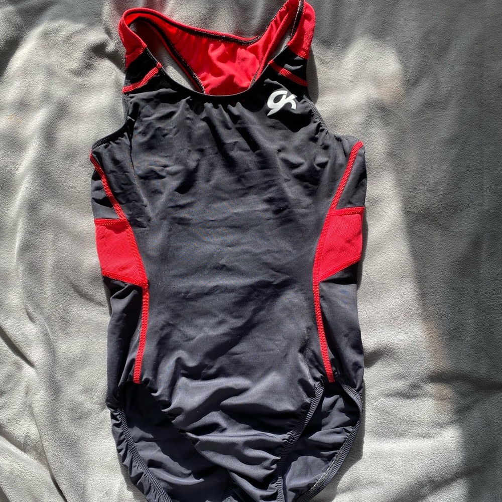 Black and Red GK elite leotard